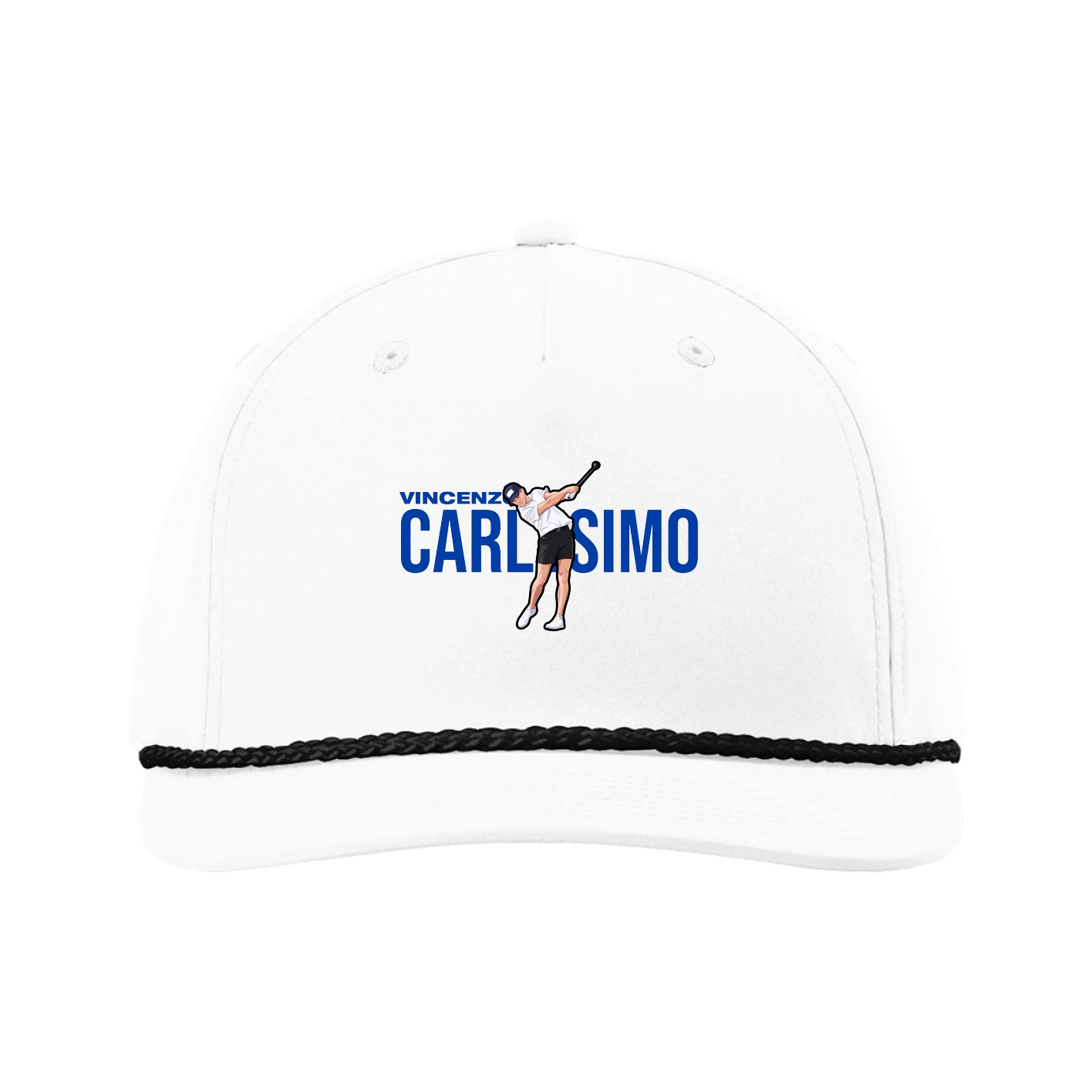 Five-Panel Classic Rope Cap — Player Name in White