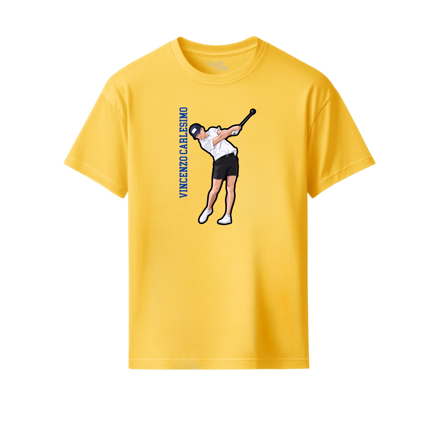 Youth Tee — Name Vertical in Yellow