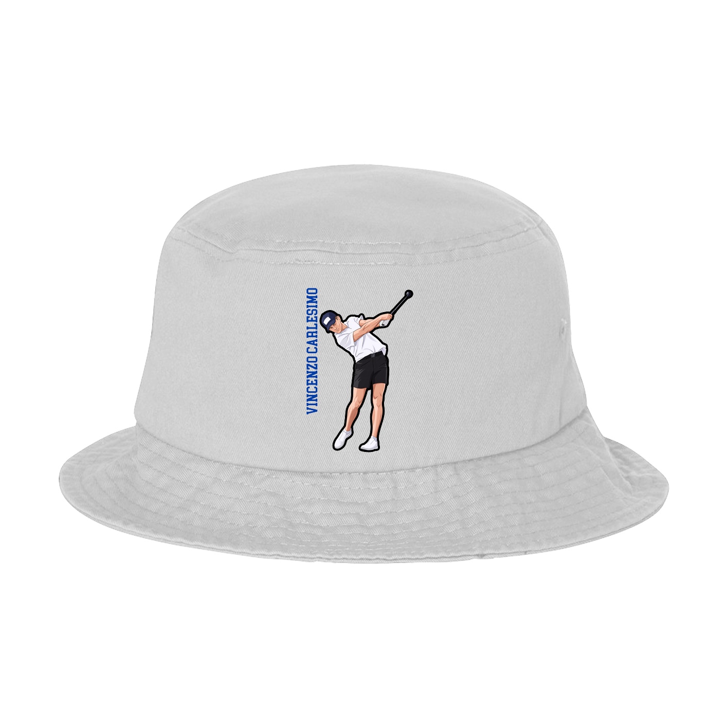 Bucket Cap — Name Vertical in White