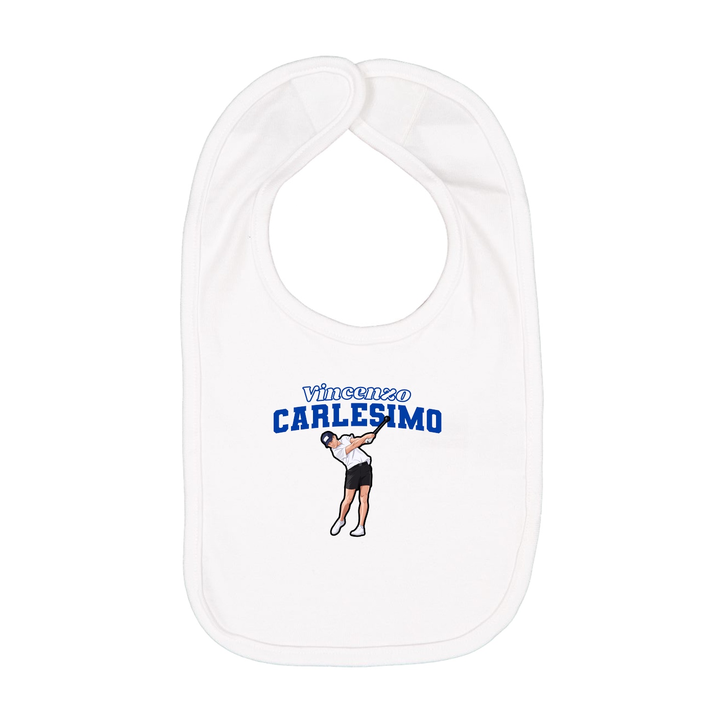 Infant Bib — Name Arch in White