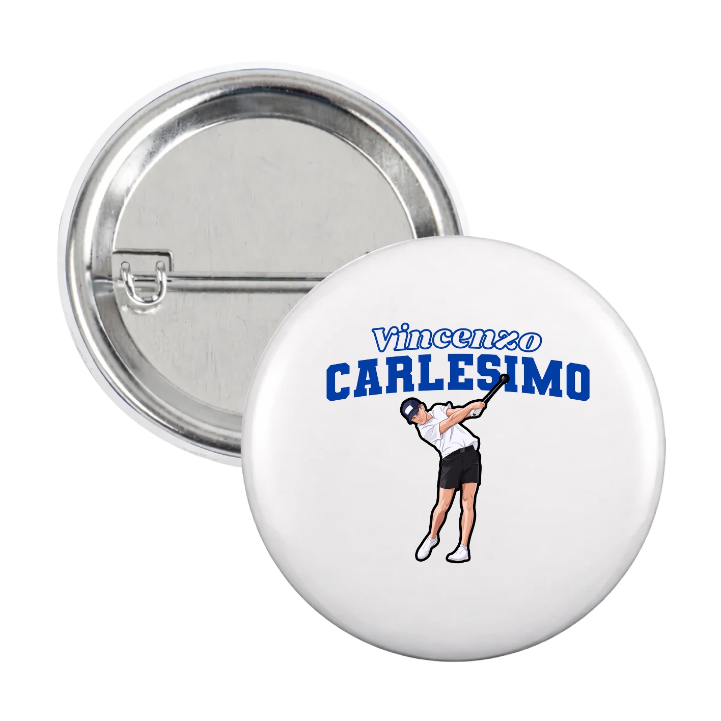 Game Day Button — Name Arch in White