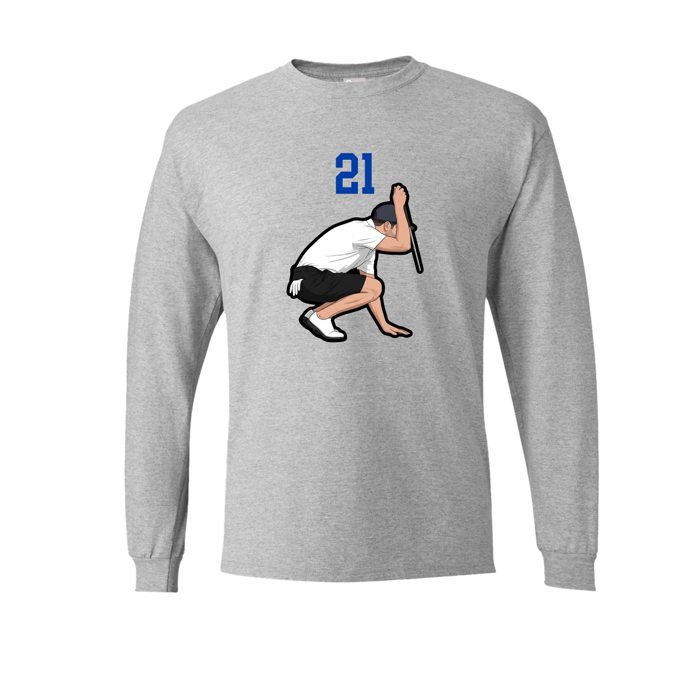 Long Sleeve Tee — Number Top in Grey