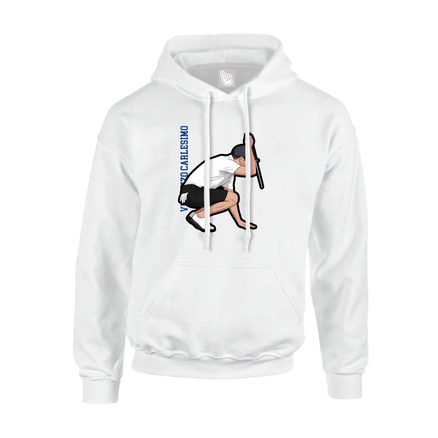 Youth Hoodie — Name Vertical in White