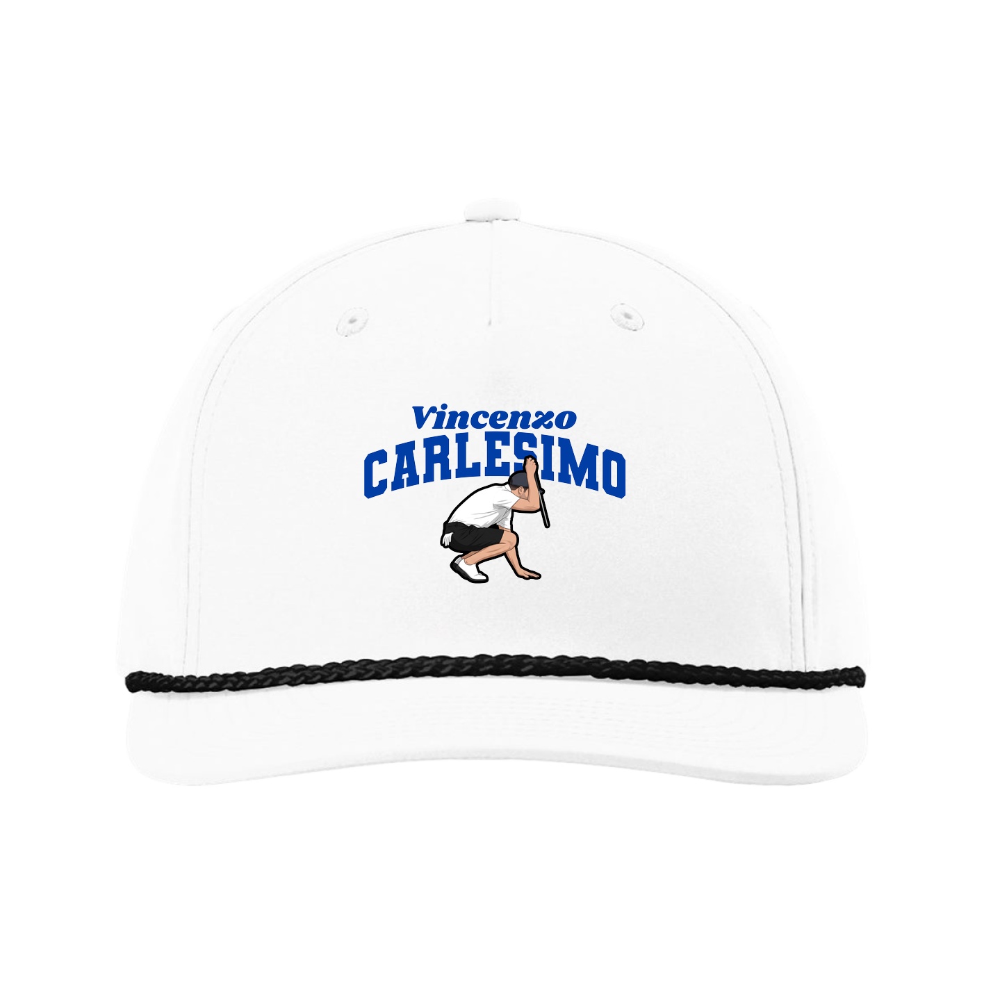 Five-Panel Classic Rope Cap — Signature Arch in White
