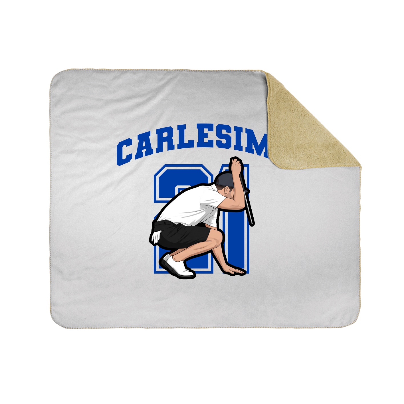 Throw Blanket — Number in White