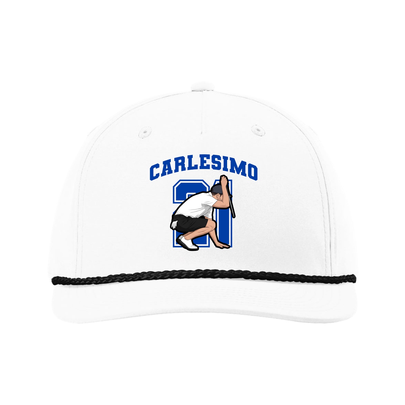 Five-Panel Classic Rope Cap — Number in White