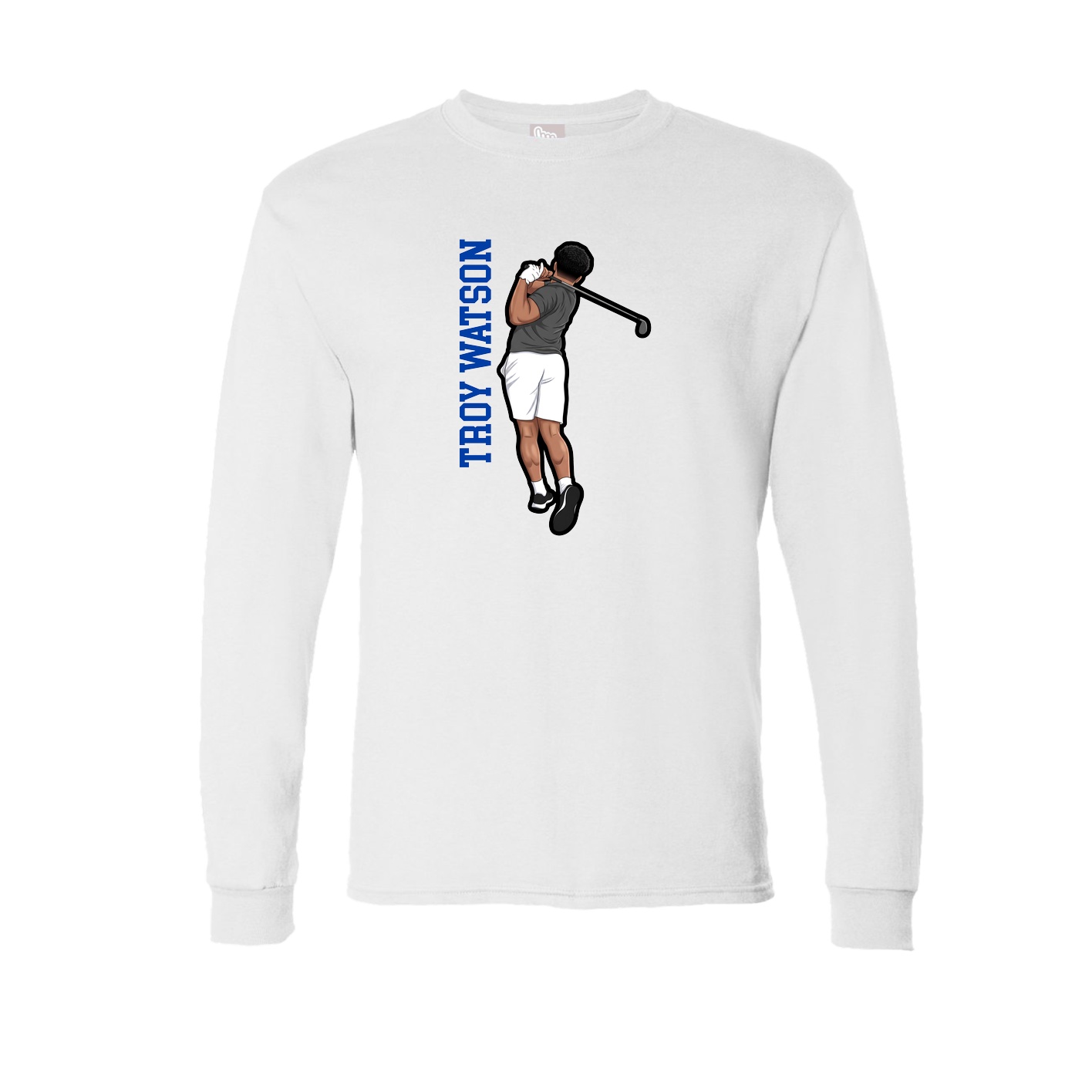 Long Sleeve Tee — Name Vertical in White