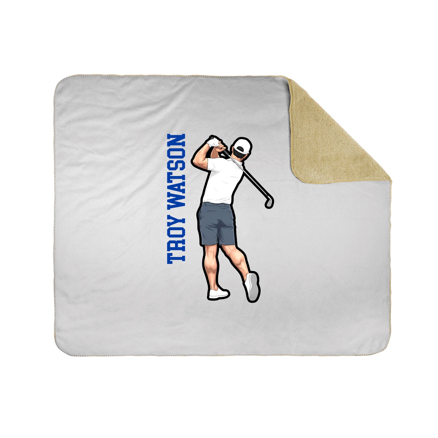 Throw Blanket — Name Vertical in White