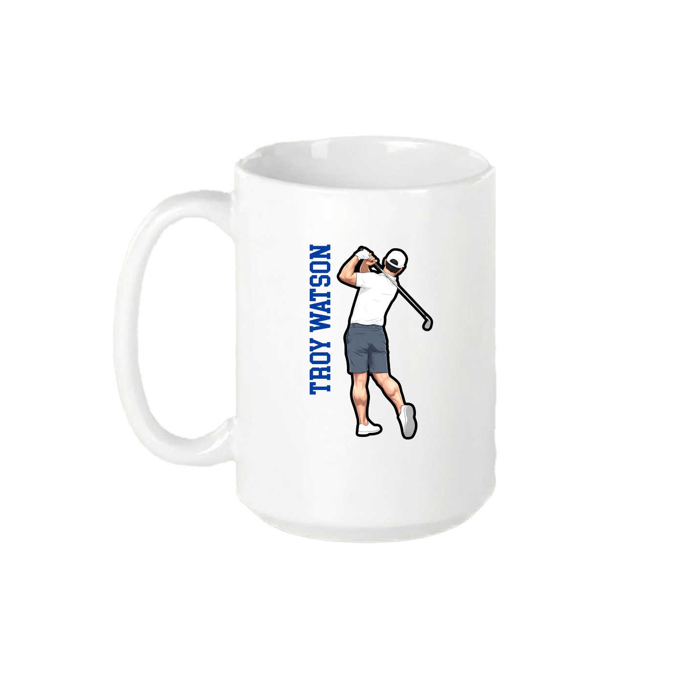 15oz Coffee Mug — Name Vertical in White