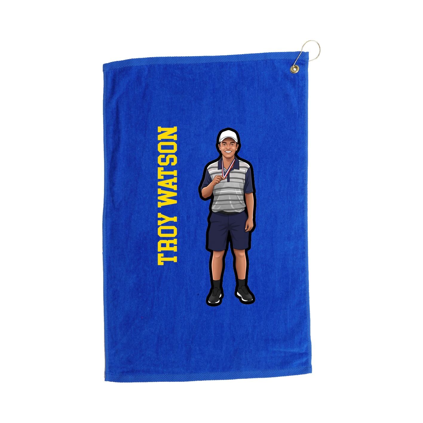 Golf Towel — Name Vertical in Royal
