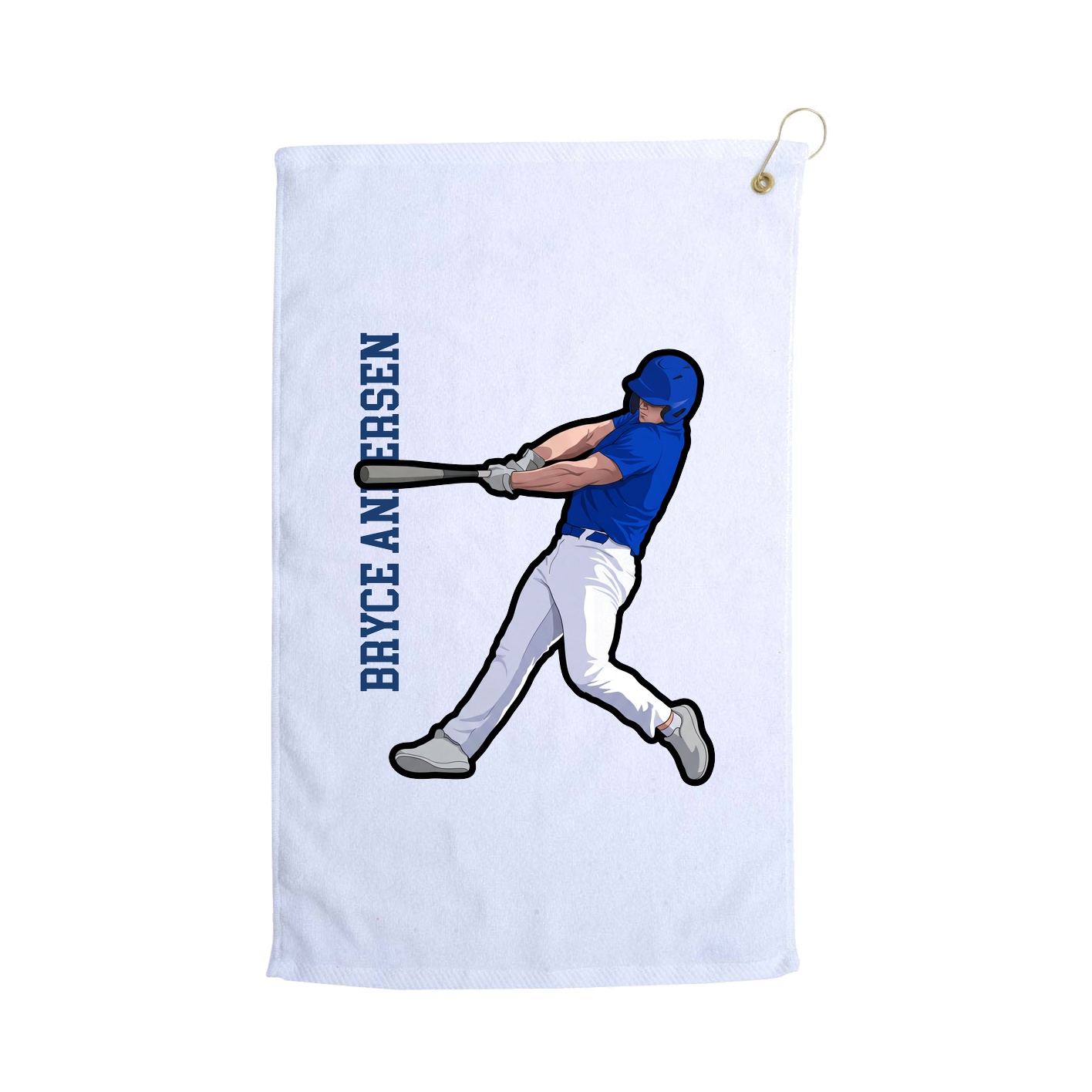 Golf Towel — Name Vertical in White