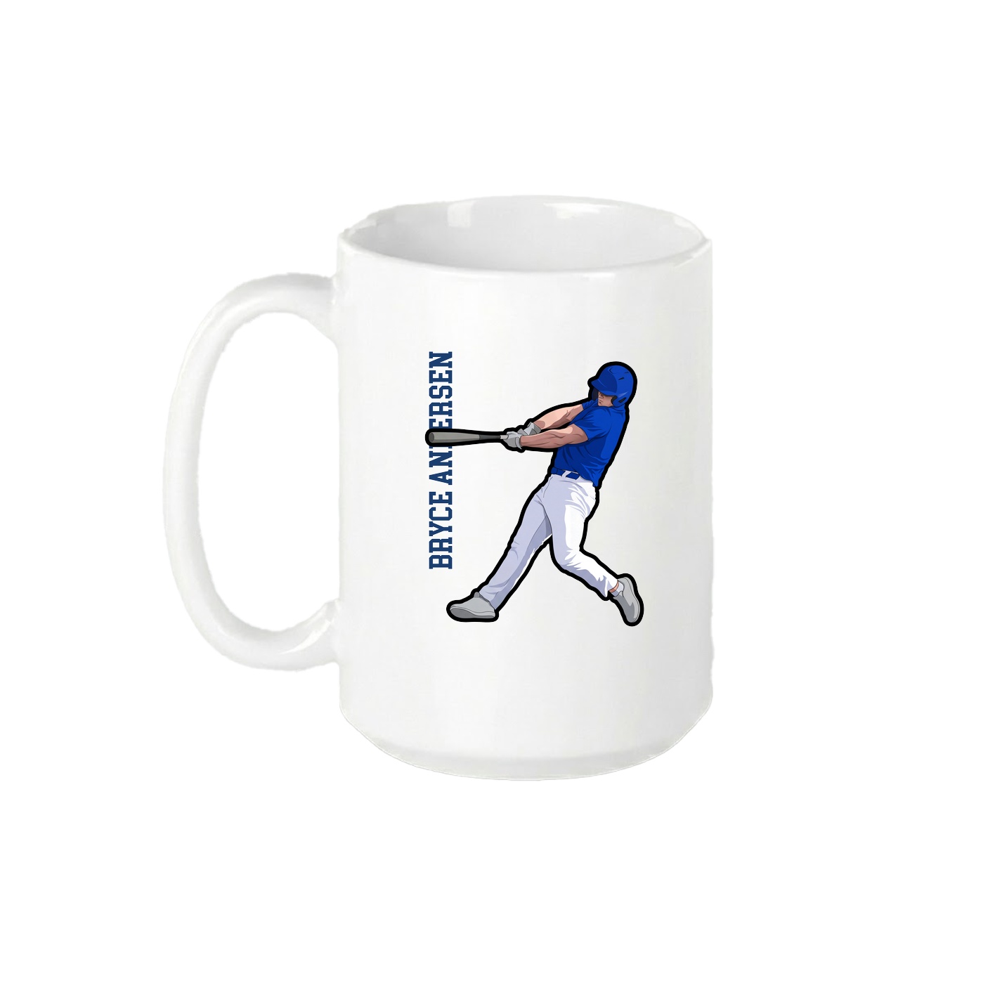 15oz Coffee Mug — Name Vertical in White