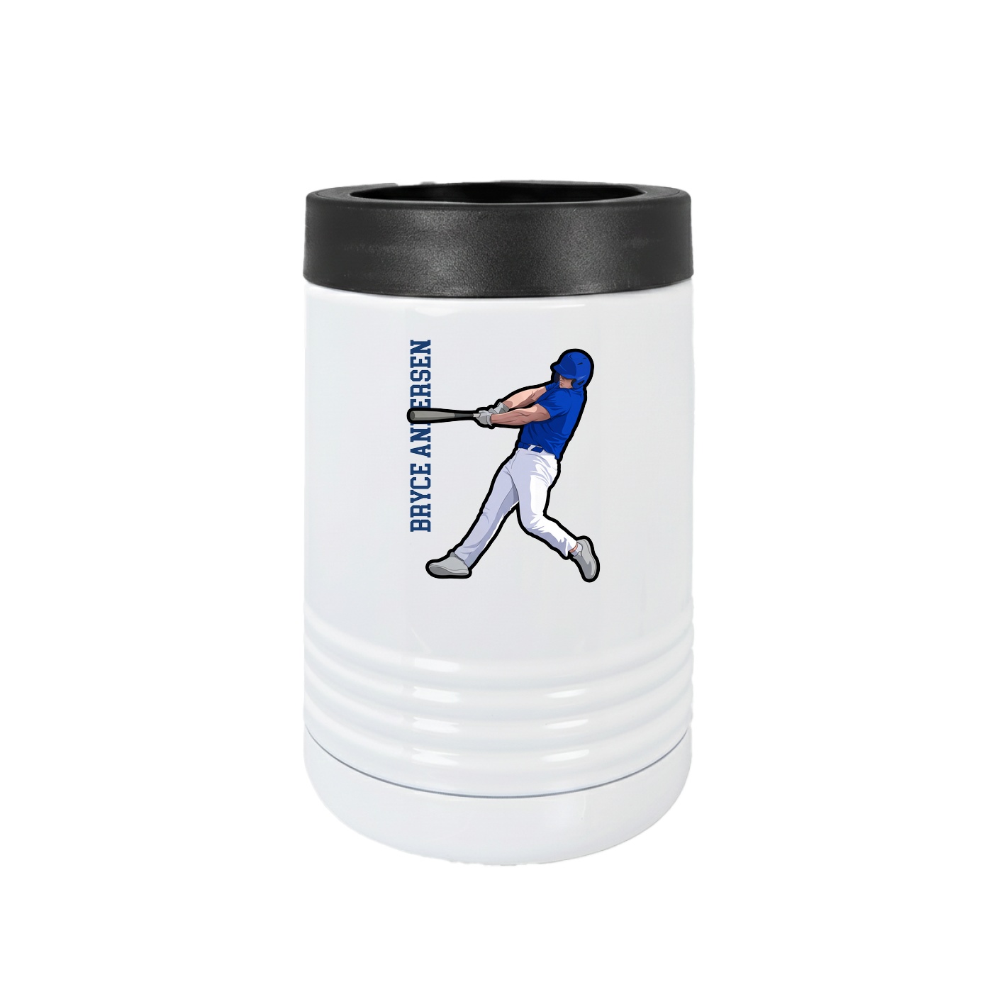 Beverage Holder — Name Vertical in White