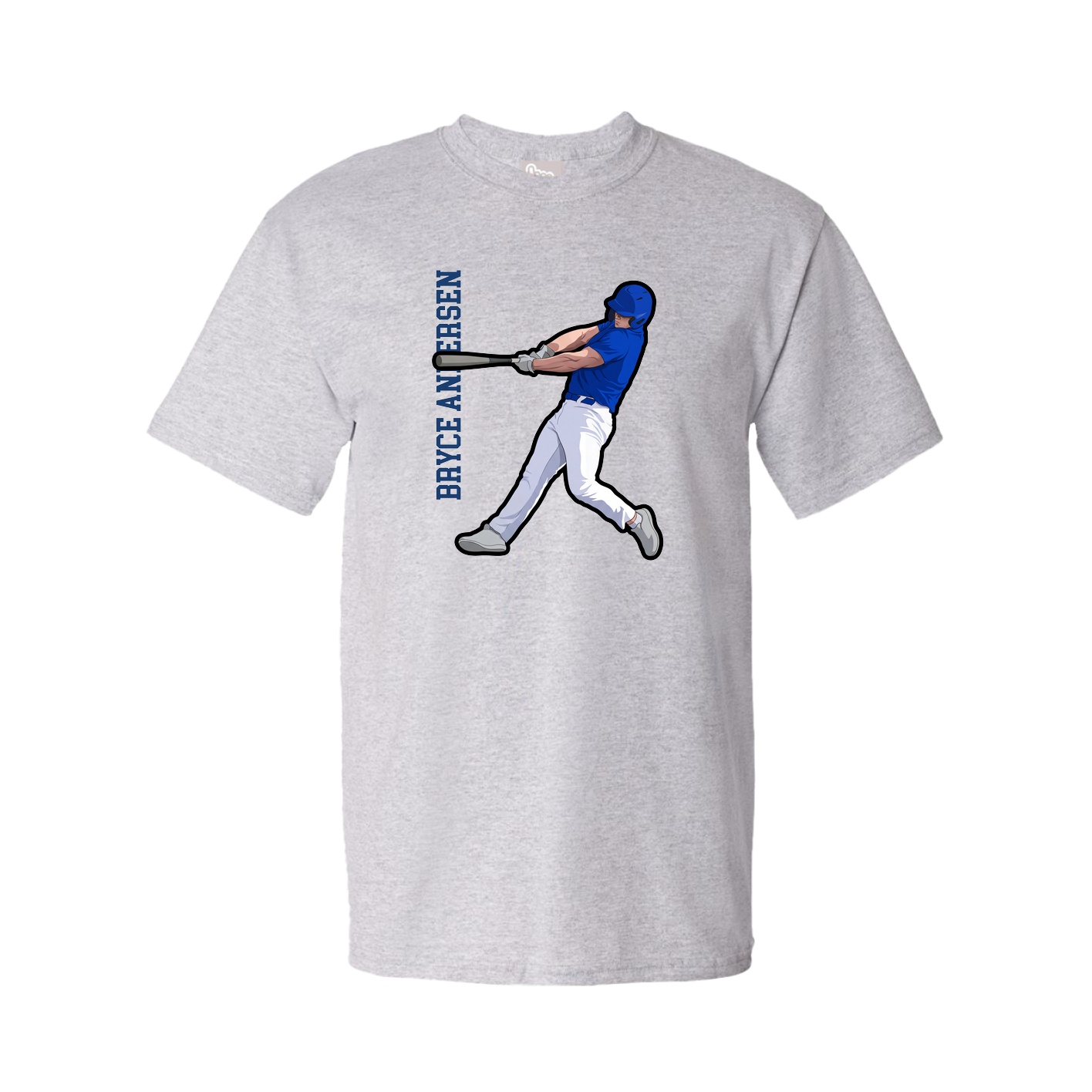 Tee — Name Vertical in Grey