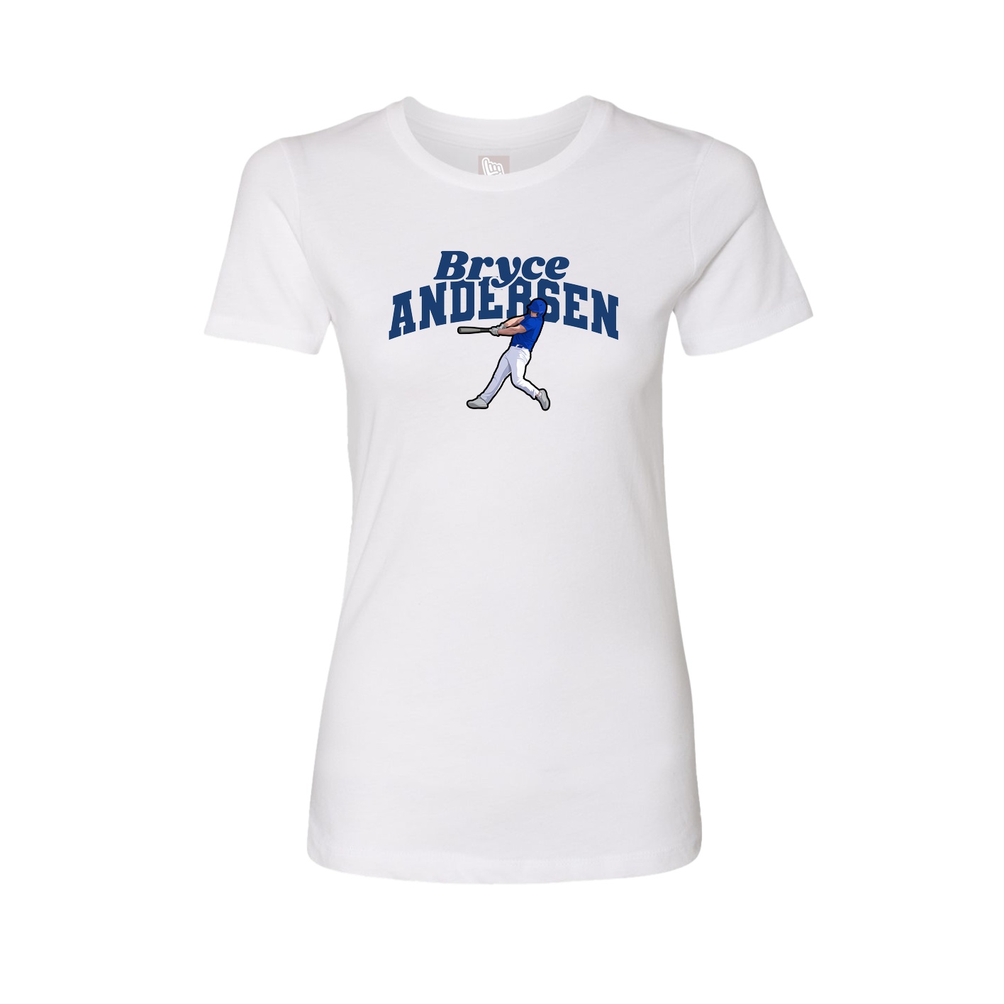 Fitted Women's Tee — Signature Arch in White