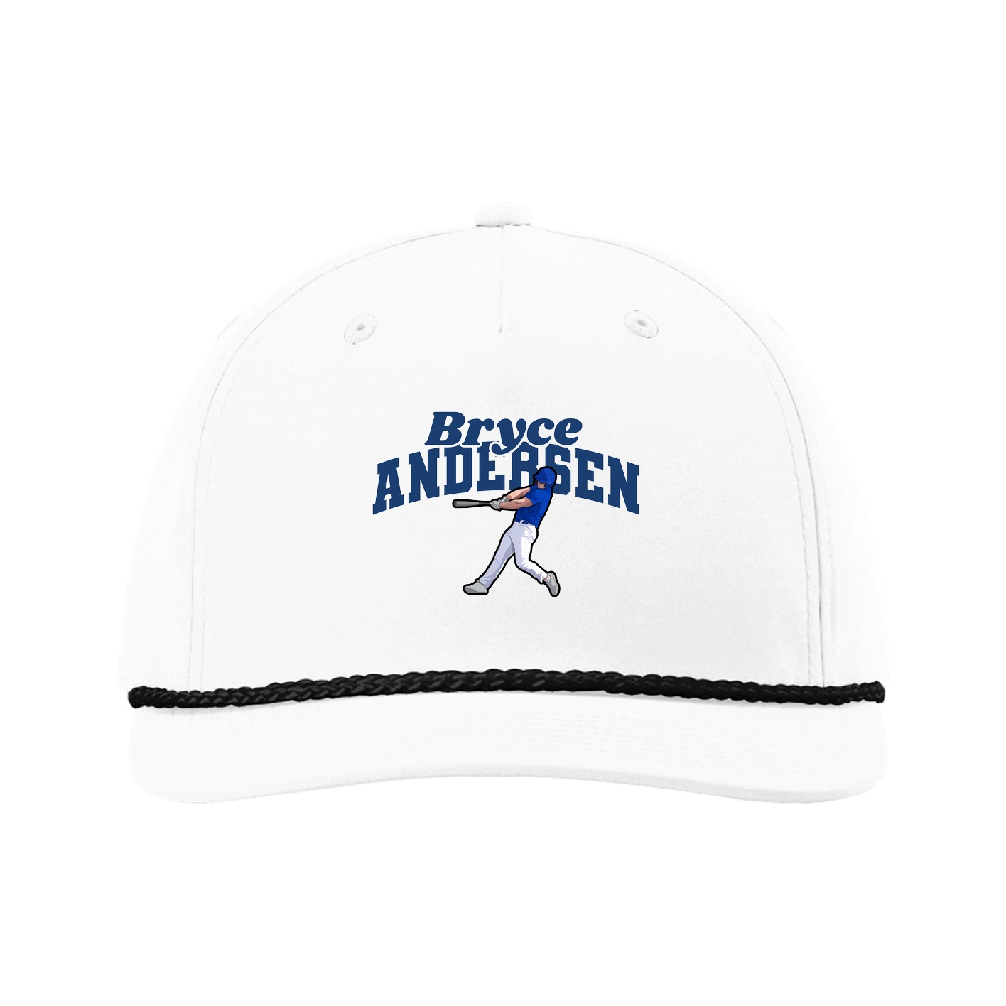Five-Panel Classic Rope Cap — Signature Arch in White