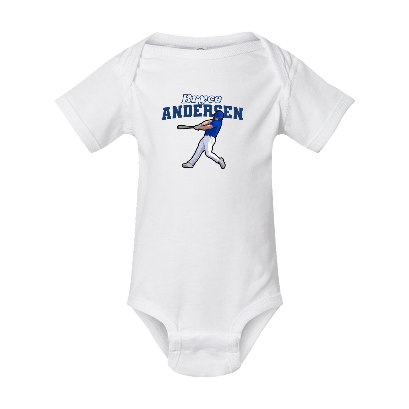Baby Onesie — Name Arch in White