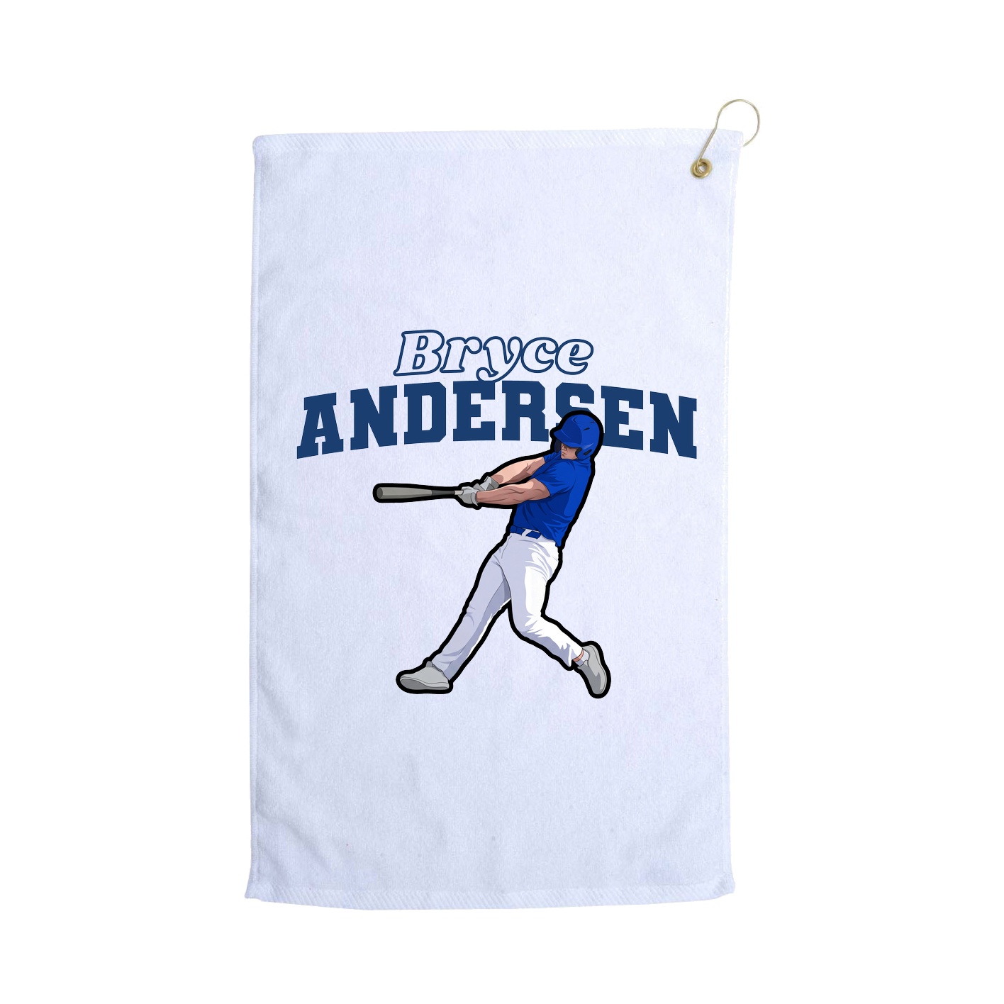 Golf Towel — Name Arch in White