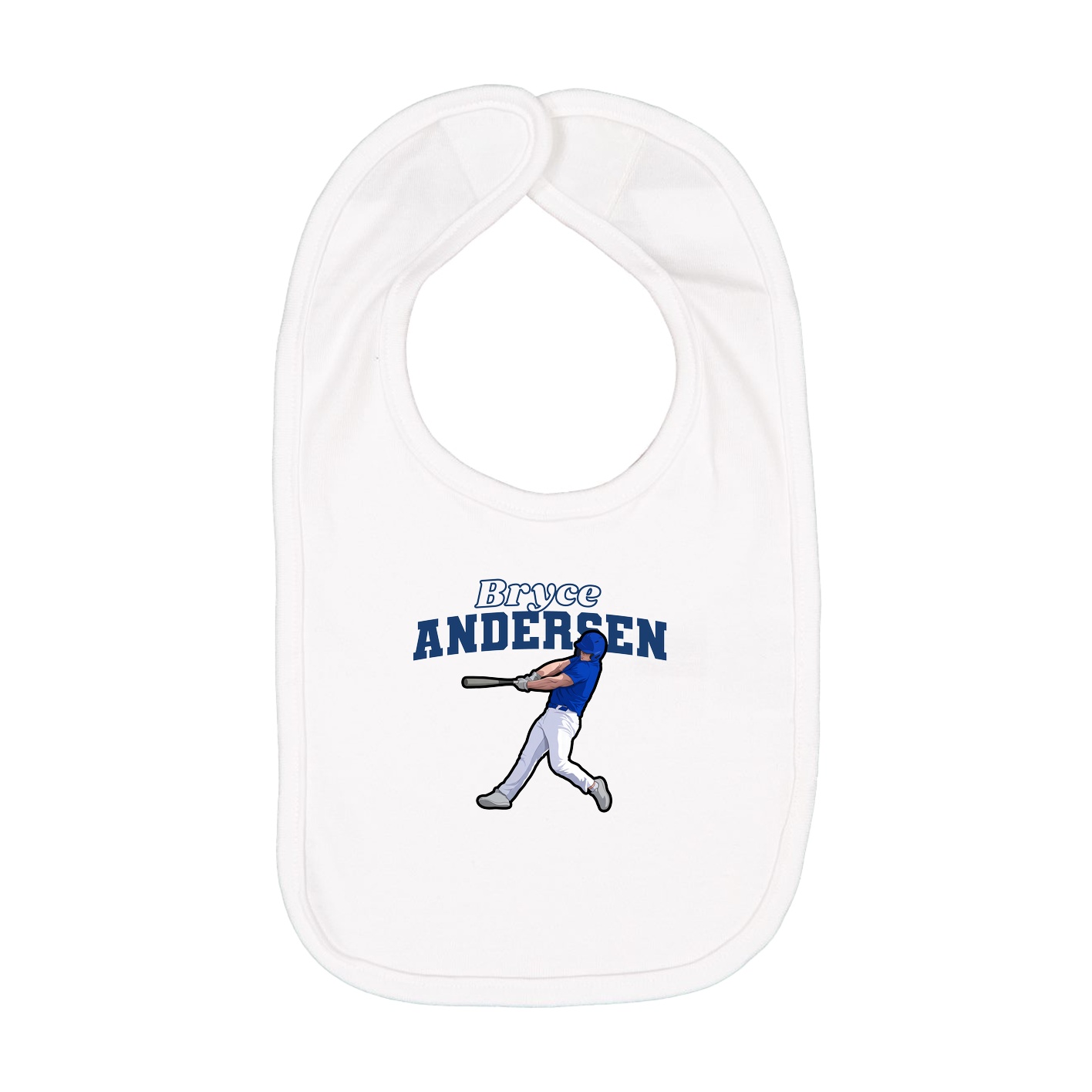 Infant Bib — Name Arch in White