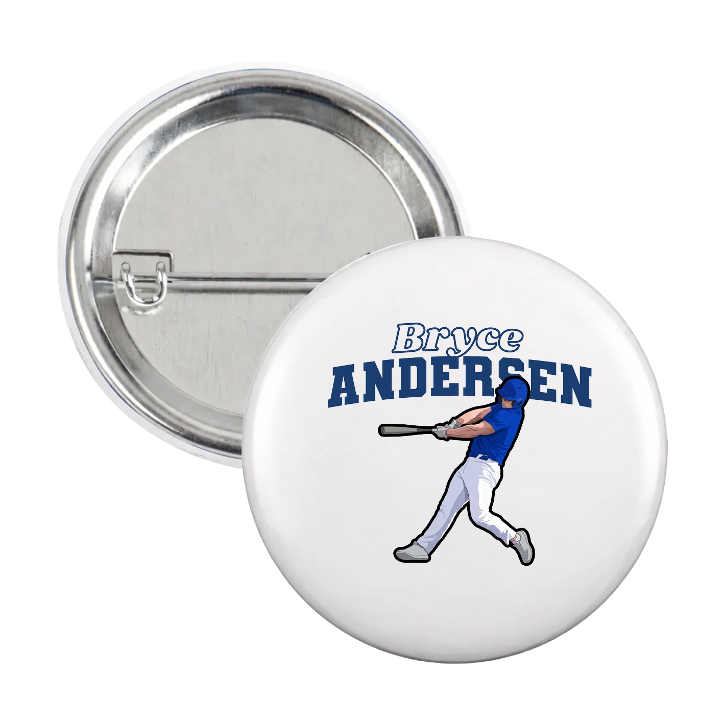 Game Day Button — Name Arch in White