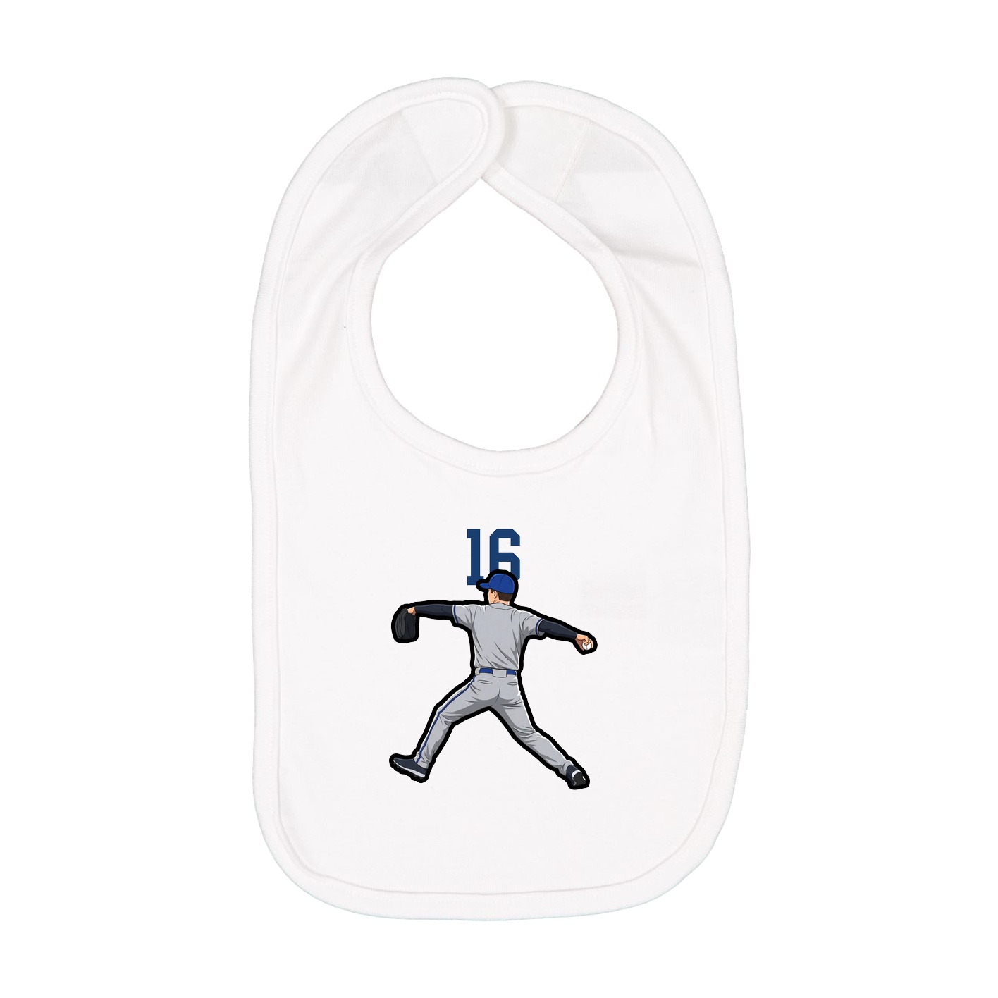 Infant Bib — Number Top in White