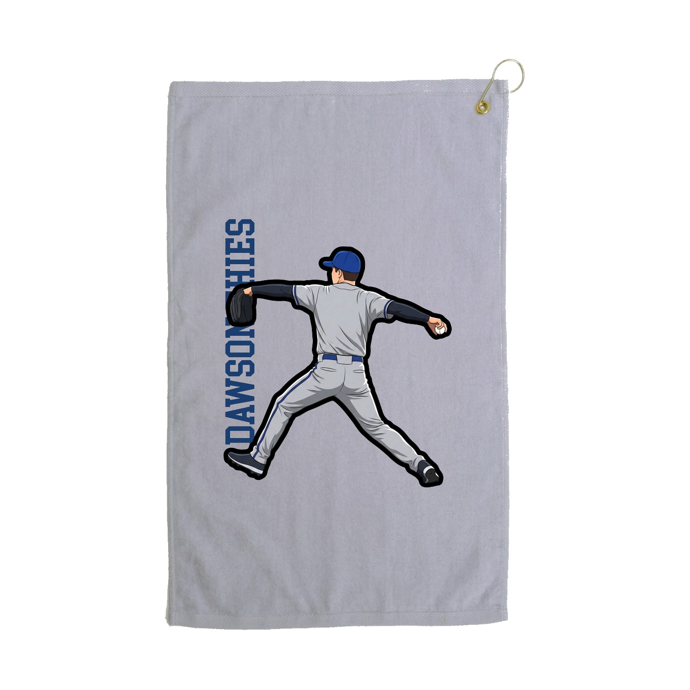 Golf Towel — Name Vertical in Grey