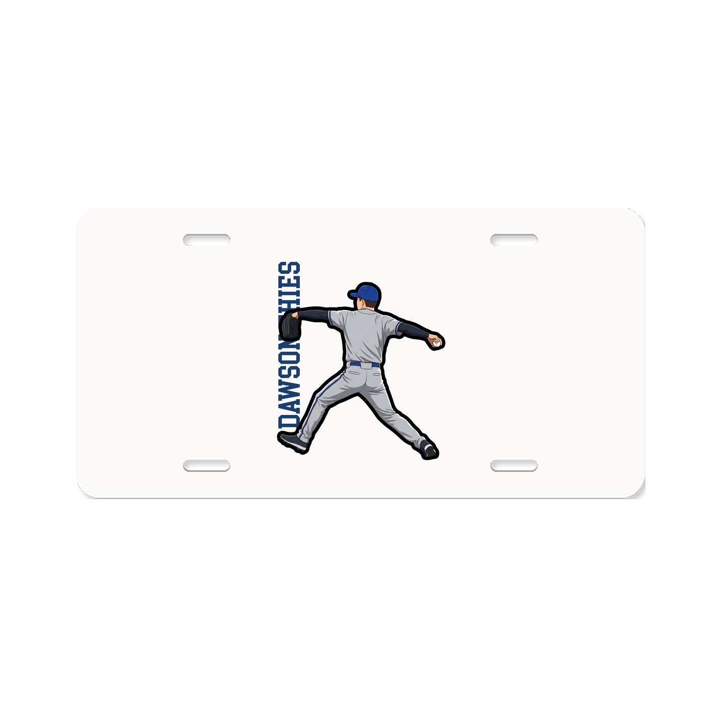 License Plate — Name Vertical in Classic