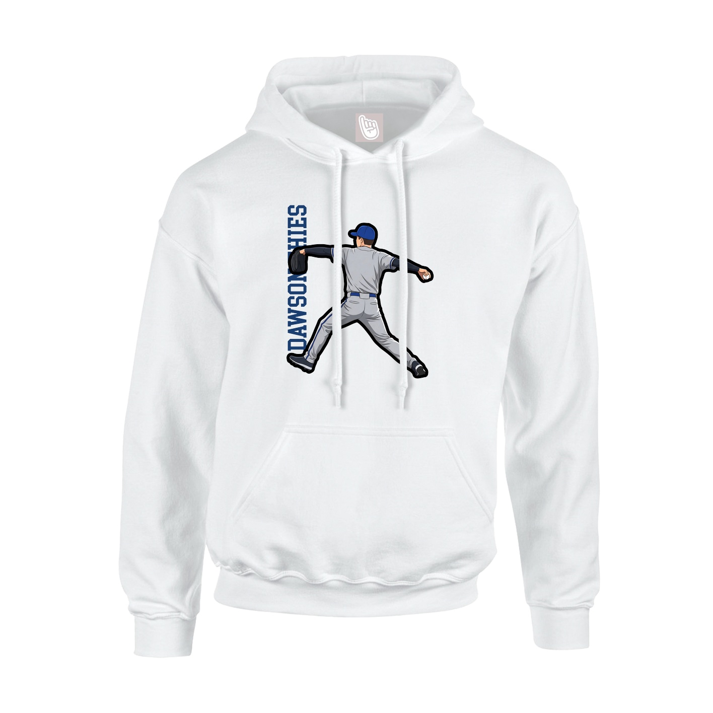 Youth Hoodie — Name Vertical in White