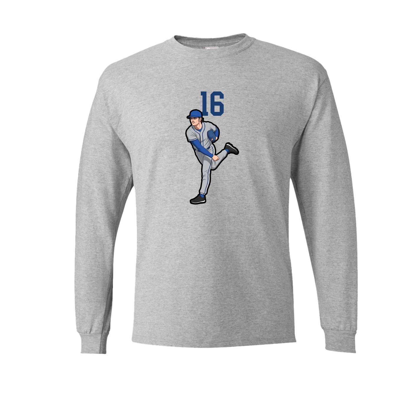 Long Sleeve Tee — Number Top in Grey