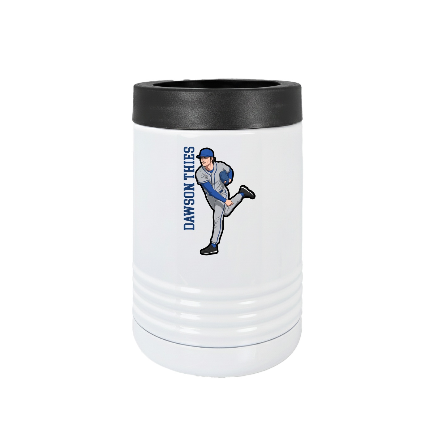 Beverage Holder — Name Vertical in White
