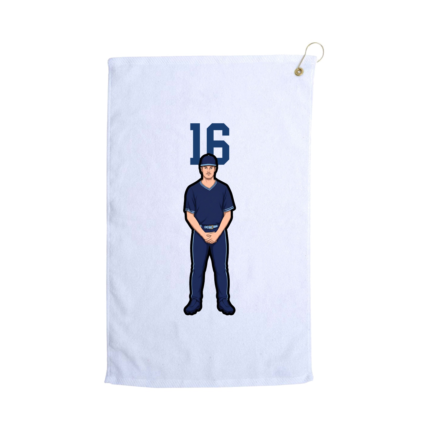 Golf Towel — Number Top in White