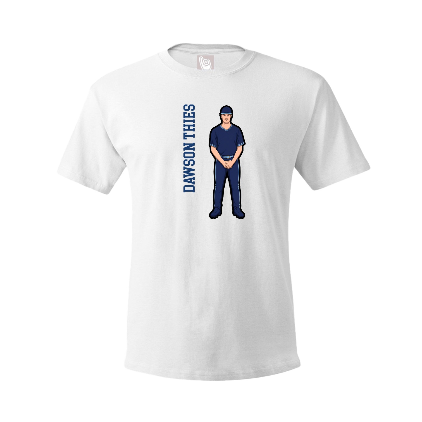 Youth Tee — Name Vertical in White