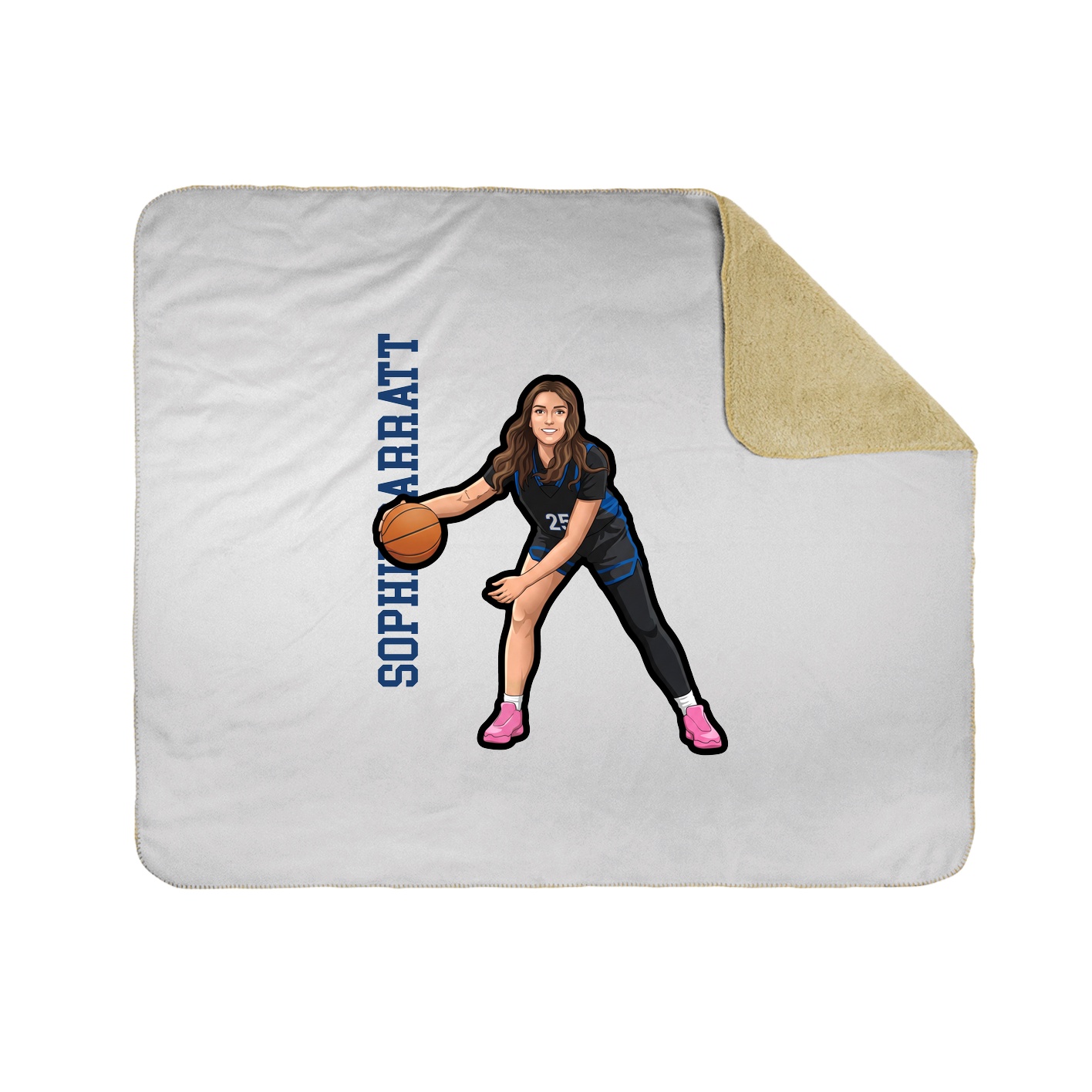 Throw Blanket — Name Vertical in White