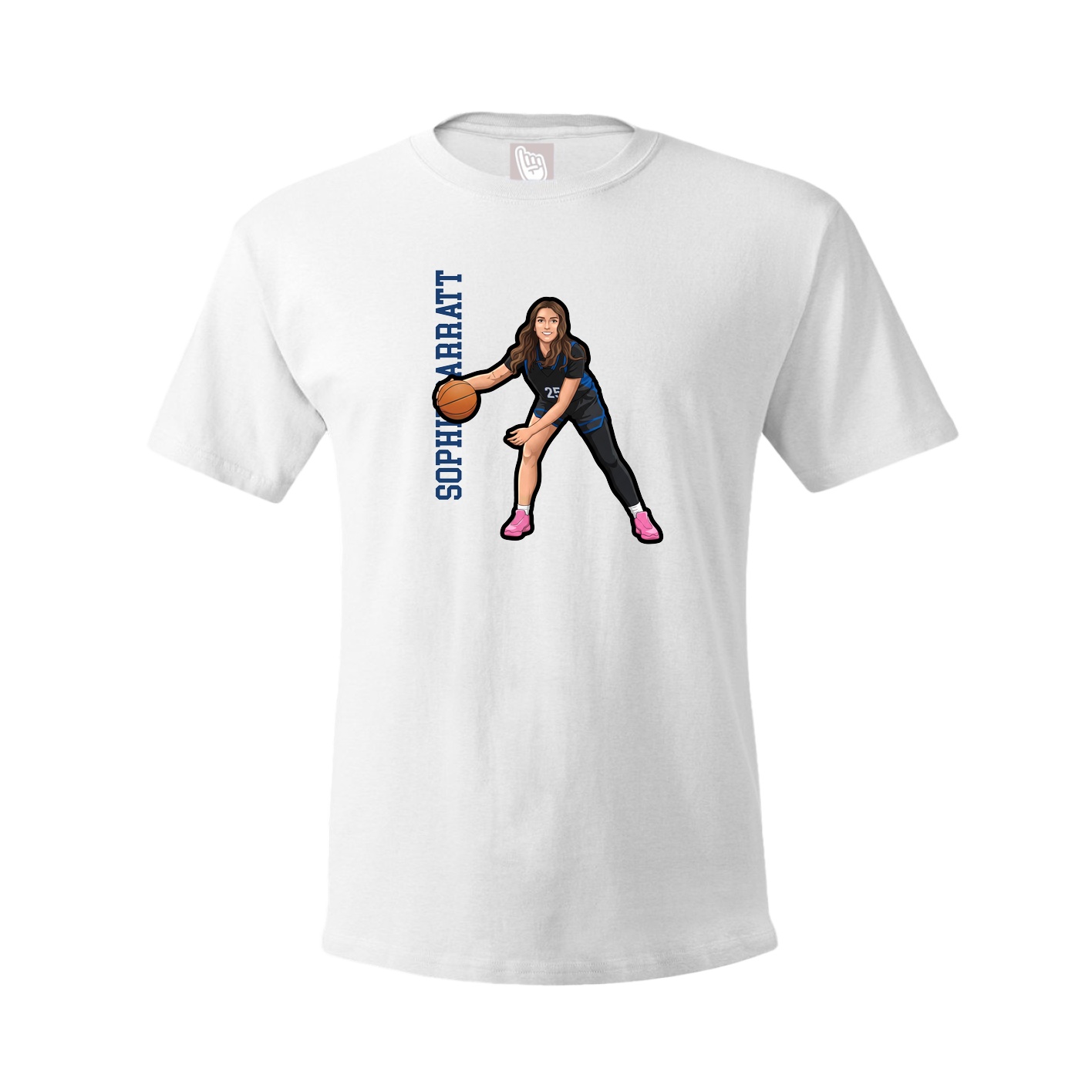 Youth Tee — Name Vertical in White