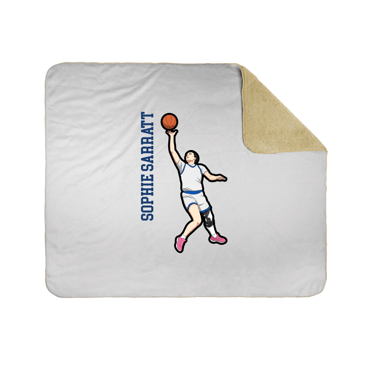 Throw Blanket — Name Vertical in White