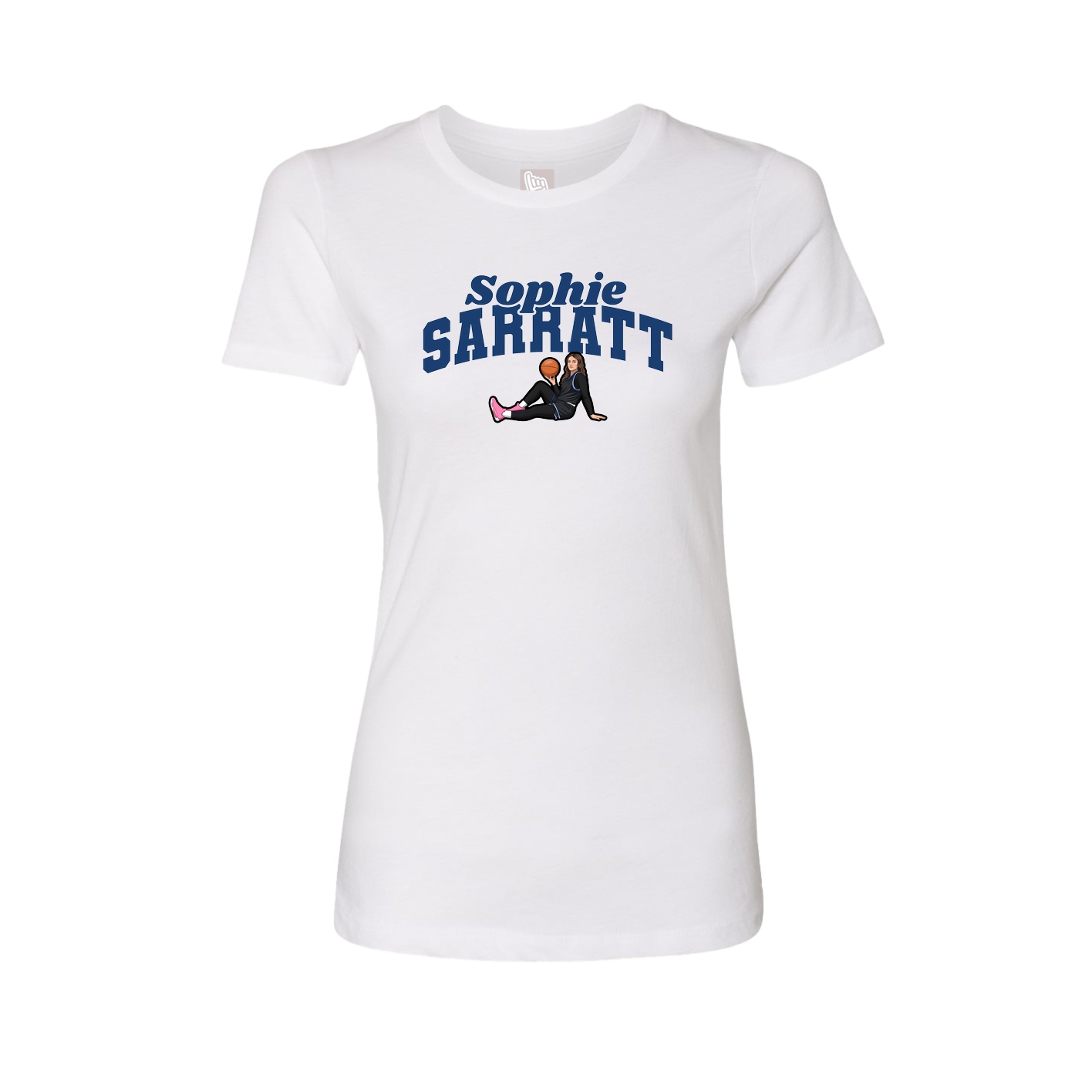 Fitted Women's Tee — Signature Arch in White