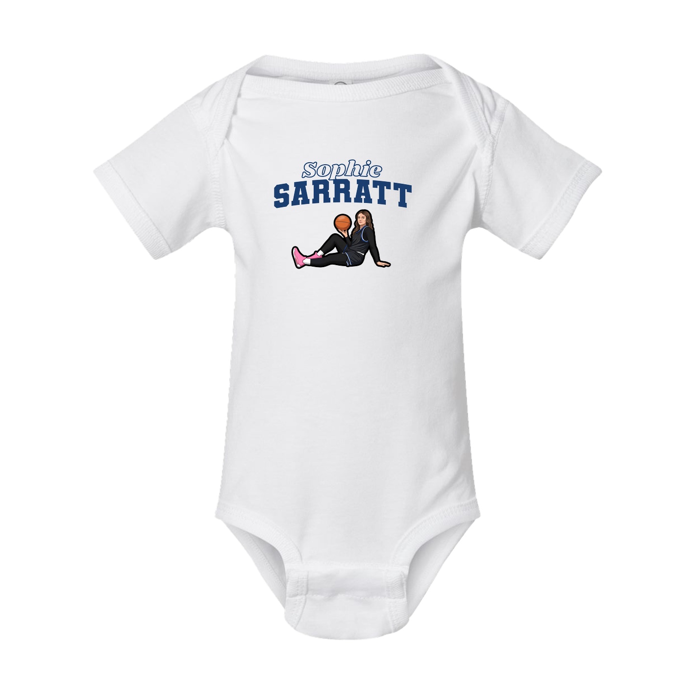 Baby Onesie — Name Arch in White