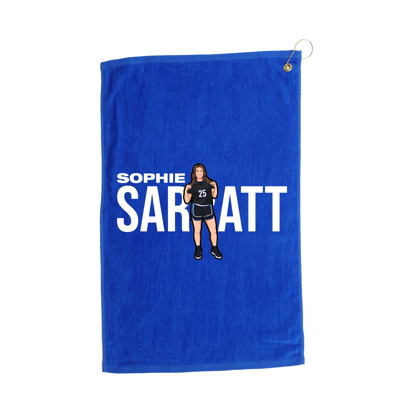 Golf Towel — Player Name in Royal