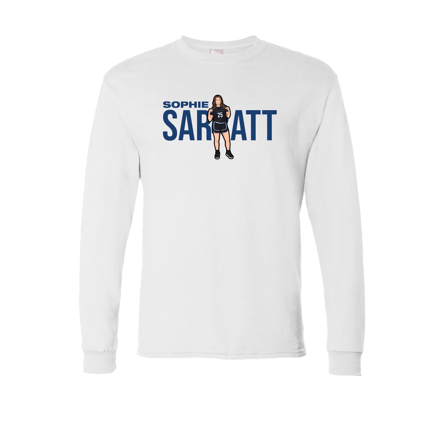 Long Sleeve Tee — Player Name in White
