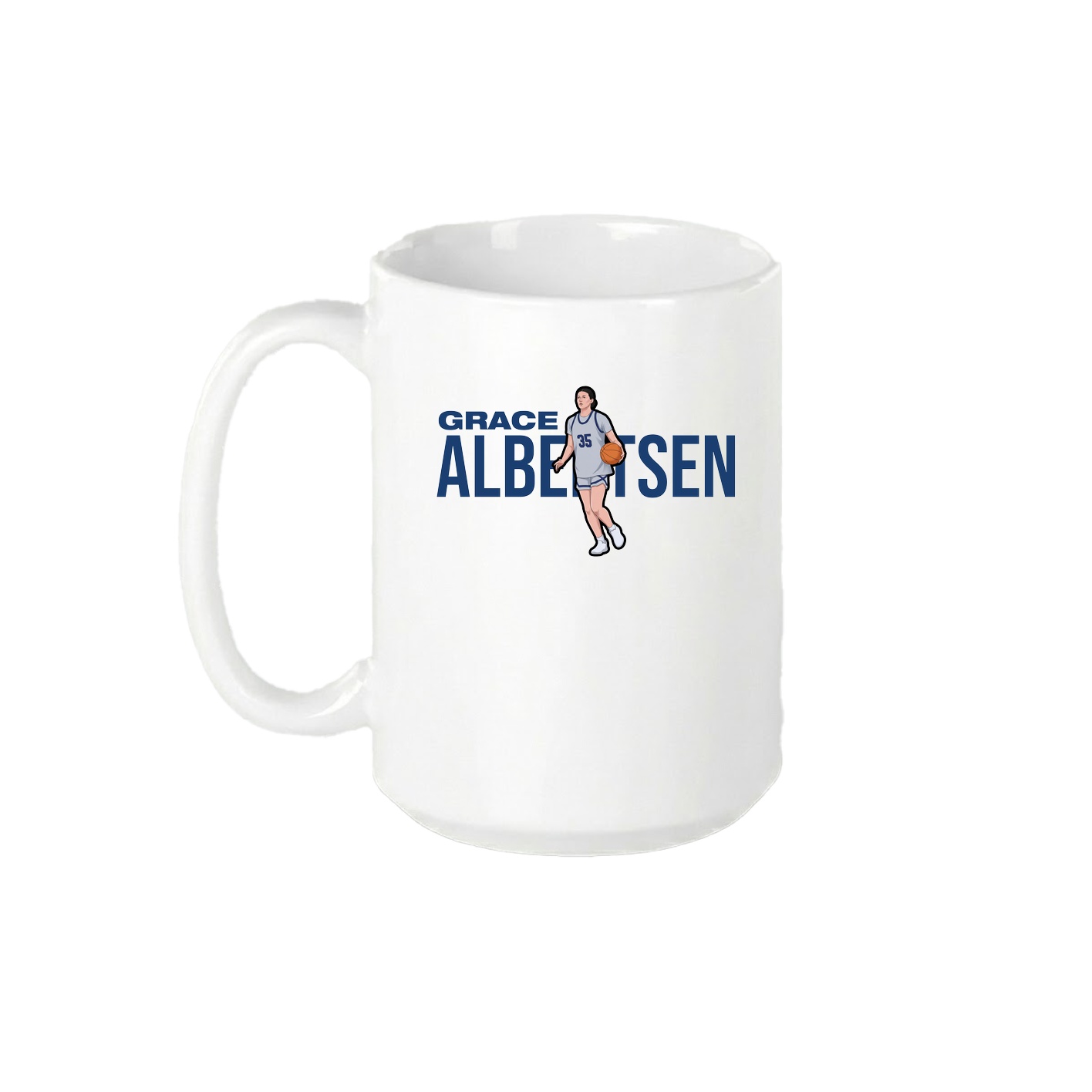 15oz Coffee Mug — Player Name in White