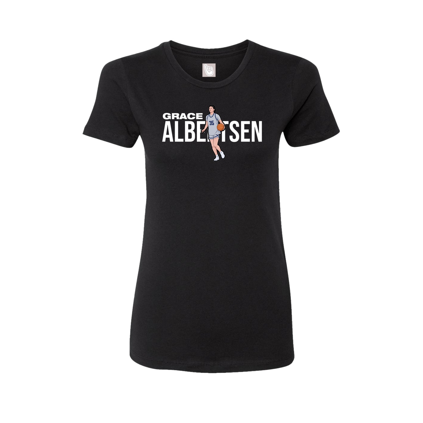 Fitted Women's Tee — Player Name in Black