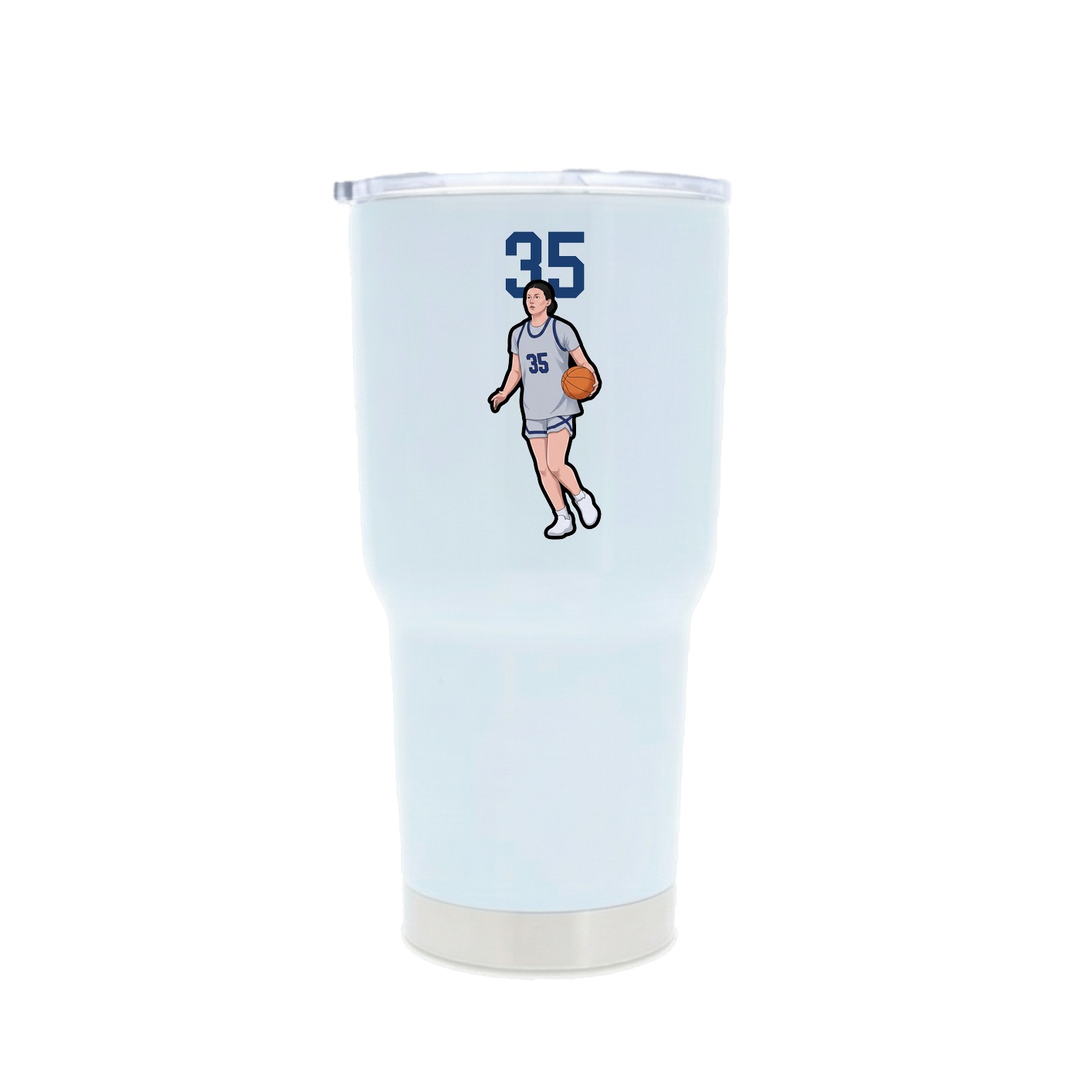 30oz Stainless Steel Tumbler — Number Top in White