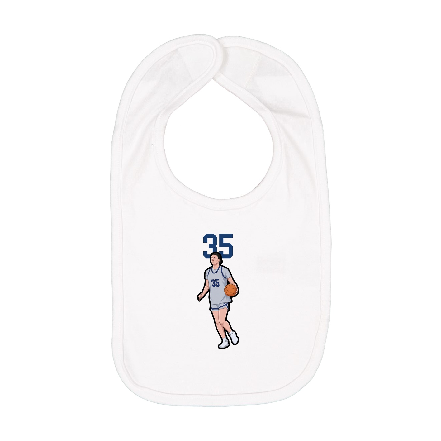 Infant Bib — Number Top in White