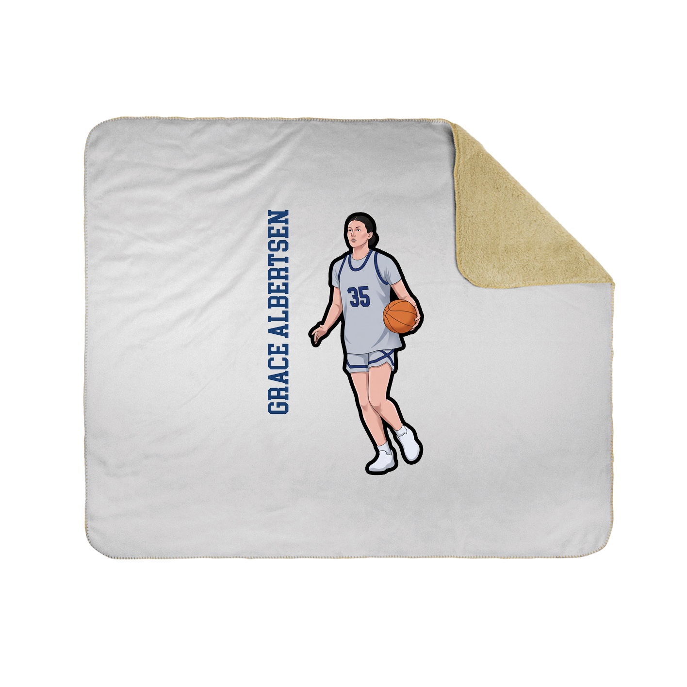 Throw Blanket — Name Vertical in White