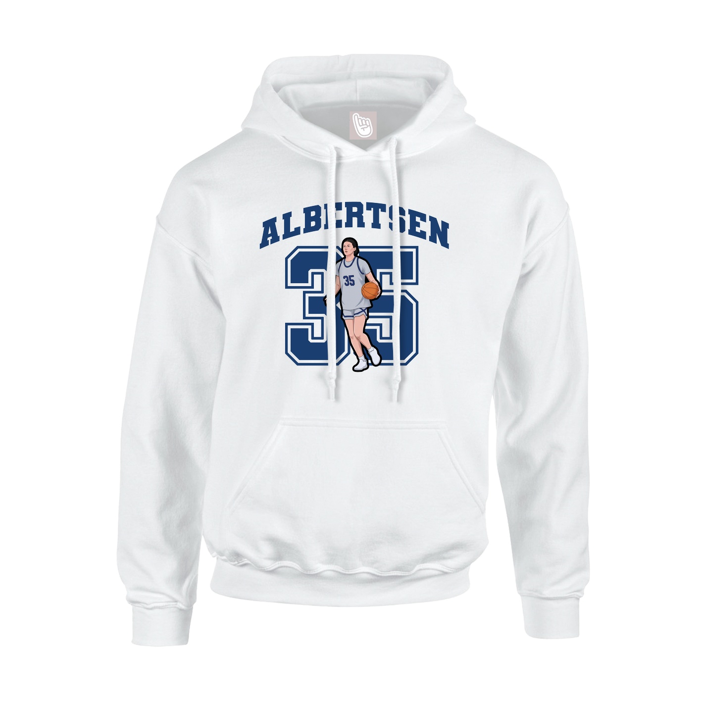 Hoodie — Number in White