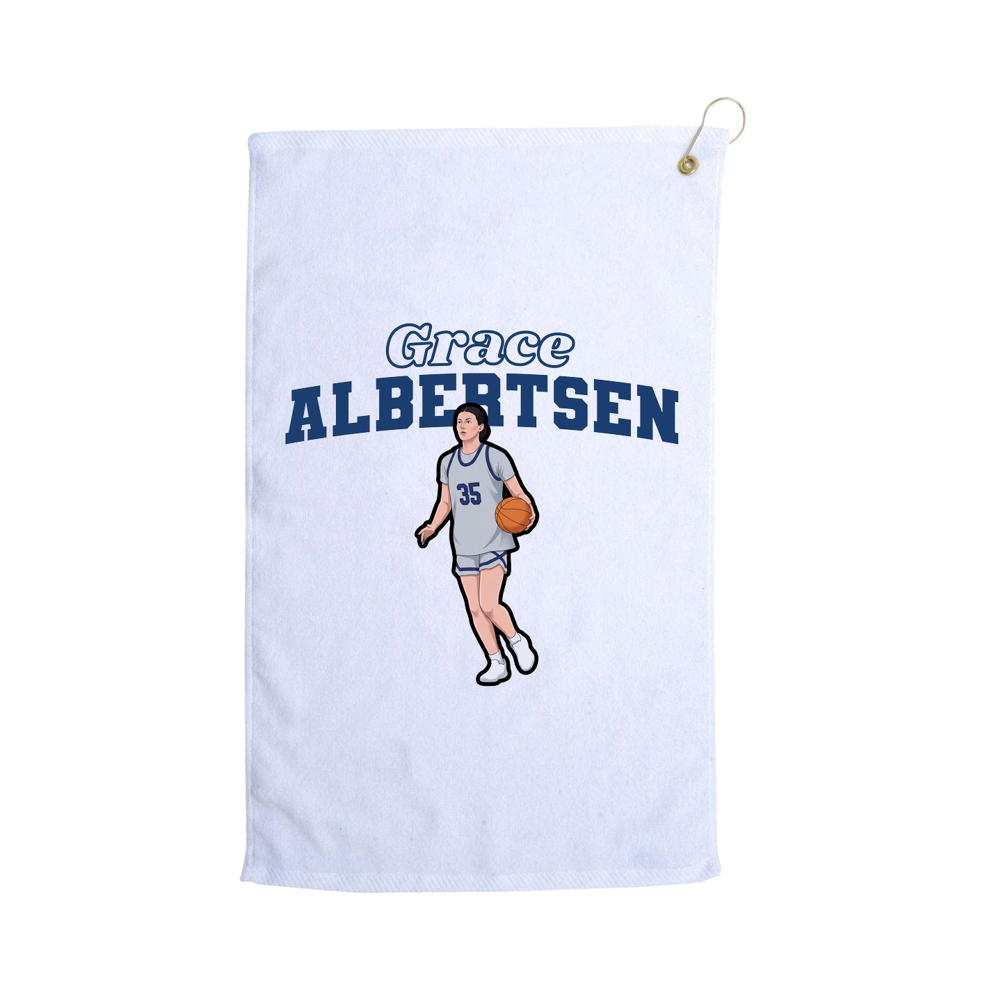 Golf Towel — Name Arch in White