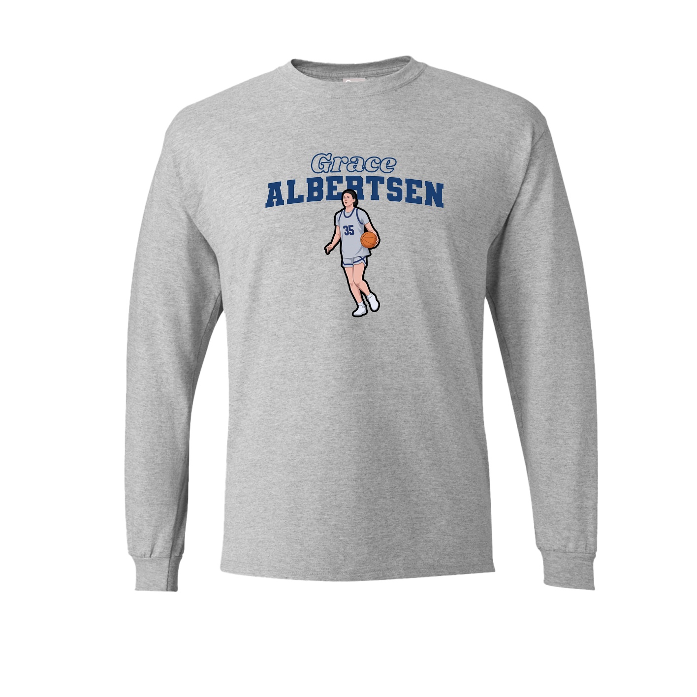 Long Sleeve Tee — Name Arch in Grey