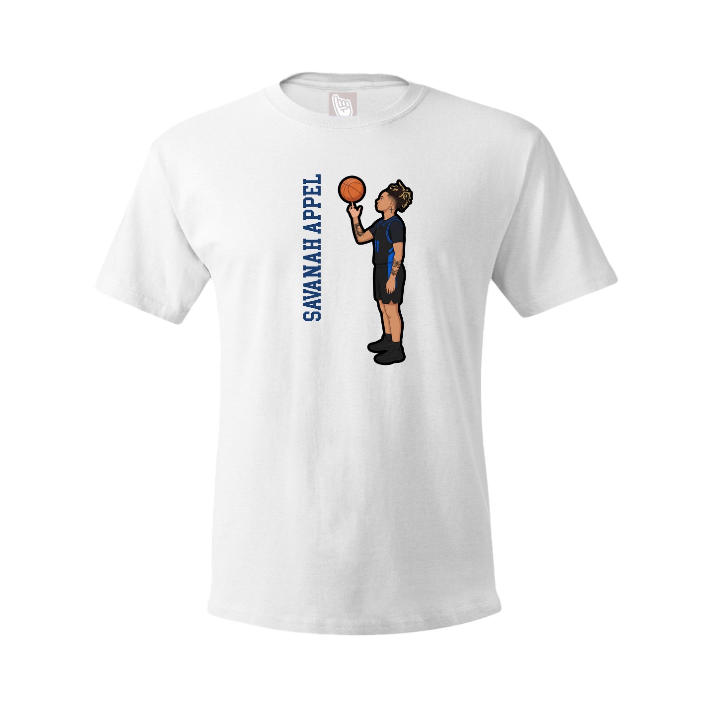 Youth Tee — Name Vertical in White