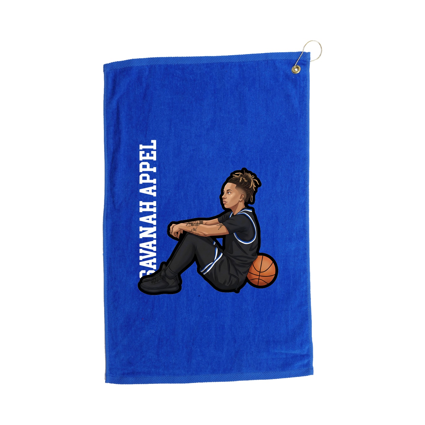 Golf Towel — Name Vertical in Royal