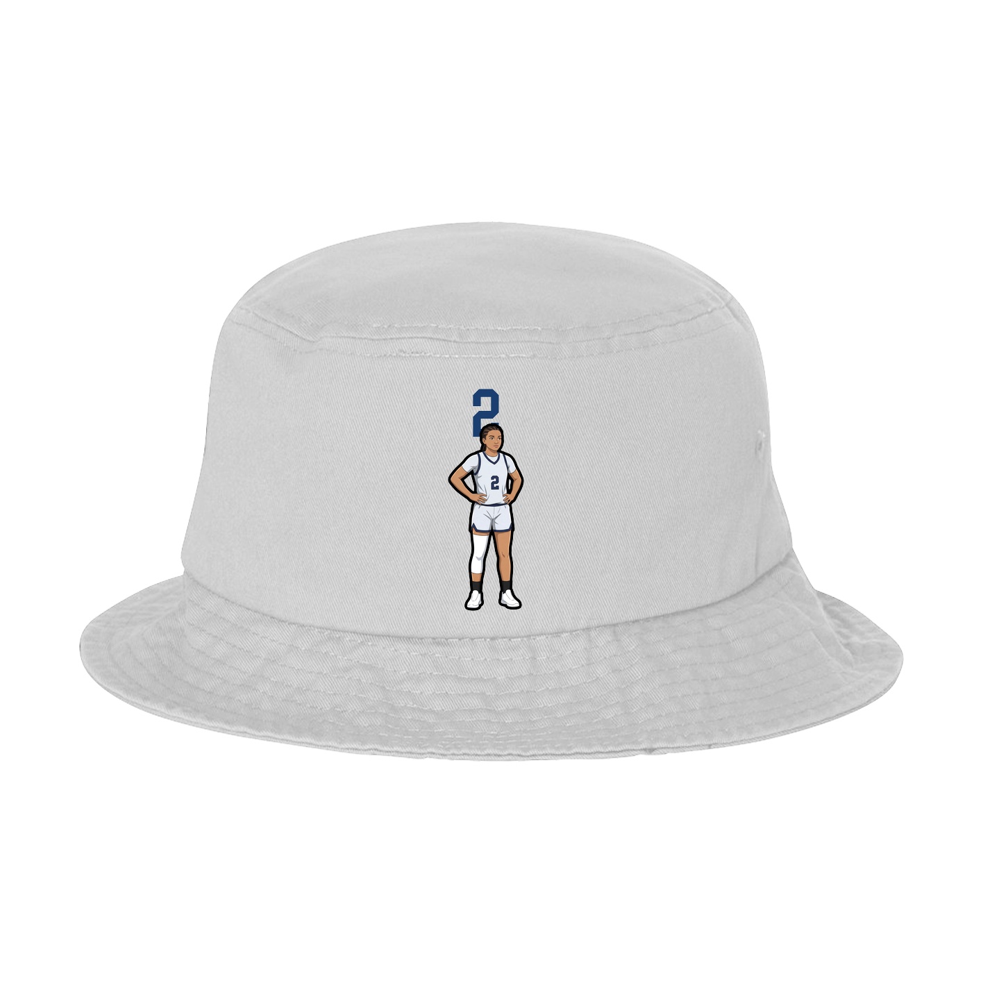 Bucket Cap — Number Top in White